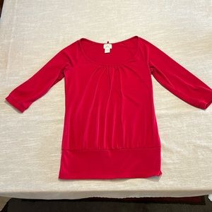 Eyelash Couture red 3/4 length sleeve top. Size Large Junior